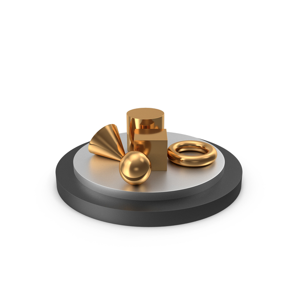 Cube: Golden Arranged Basic Primitives PNG & PSD Images Cube: Golden Arranged Basic Primitives PNG & PSD Images