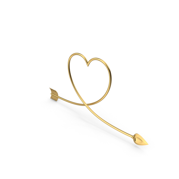 Shape: Golden Arrow Heart PNG & PSD Images Shape: Golden Arrow Heart PNG & PSD Images