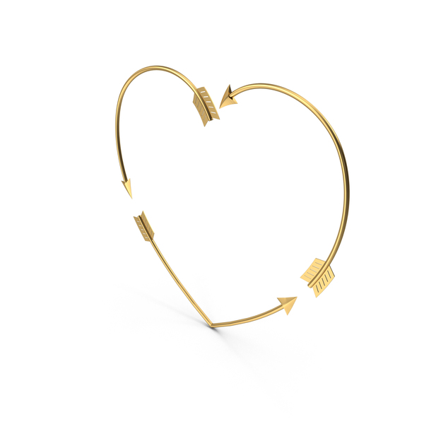 Shape: Golden Arrow Heart PNG & PSD Images Shape: Golden Arrow Heart PNG & PSD Images