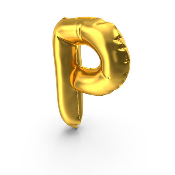 Balloons: Golden Balloon Letter P PNG & PSD Images