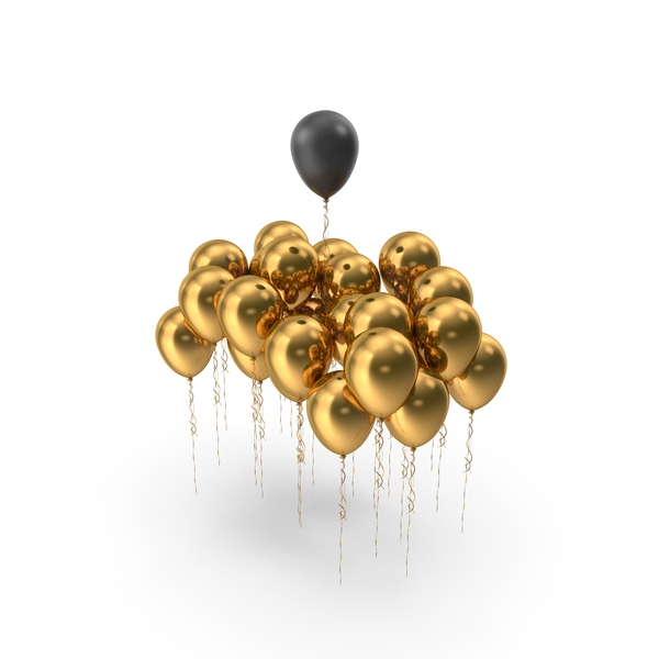 Golden Balloons Group With A Single Black One PNG & PSD Images Golden Balloons Group With A Single Black One PNG & PSD Images