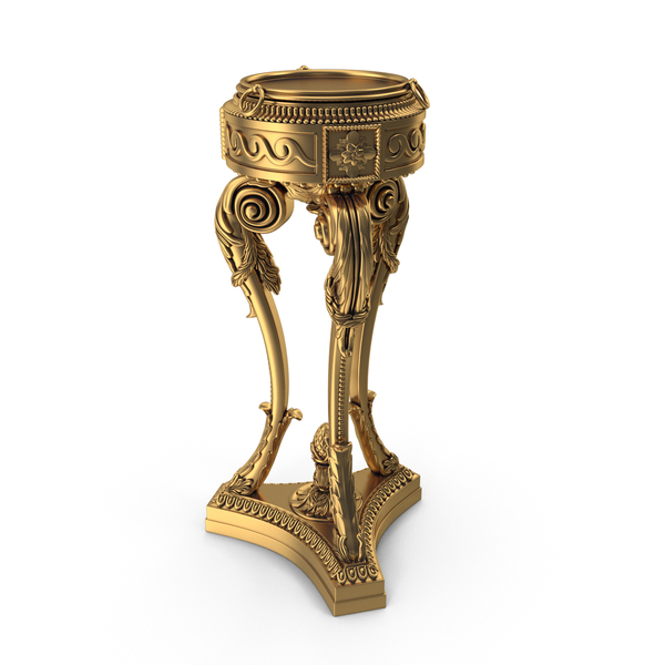 Flower Pot Support: Golden Baroque Planter PNG & PSD Images Flower Pot Support: Golden Baroque Planter PNG & PSD Images