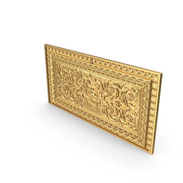 Golden Baroque Roman Bas Relief Decoration PNG & PSD Images