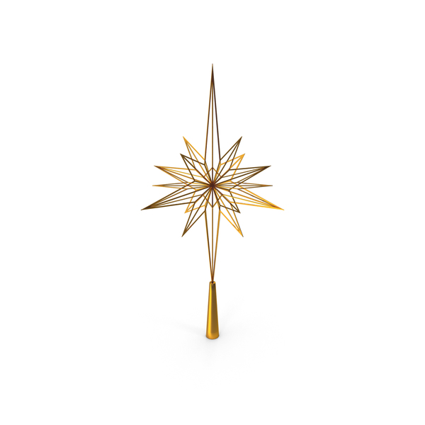 Ornament: Golden Bethlehem Star Tree Topper PNG & PSD Images