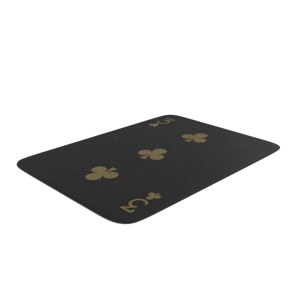 Playing Cards: Golden Black Card Three Of Clubs Down PNG & PSD Images