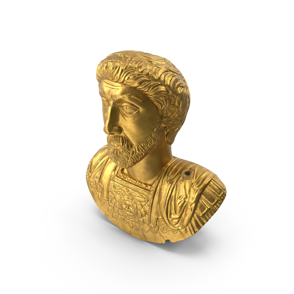 Golden Bust of Marcus Aurelius PNG & PSD Images