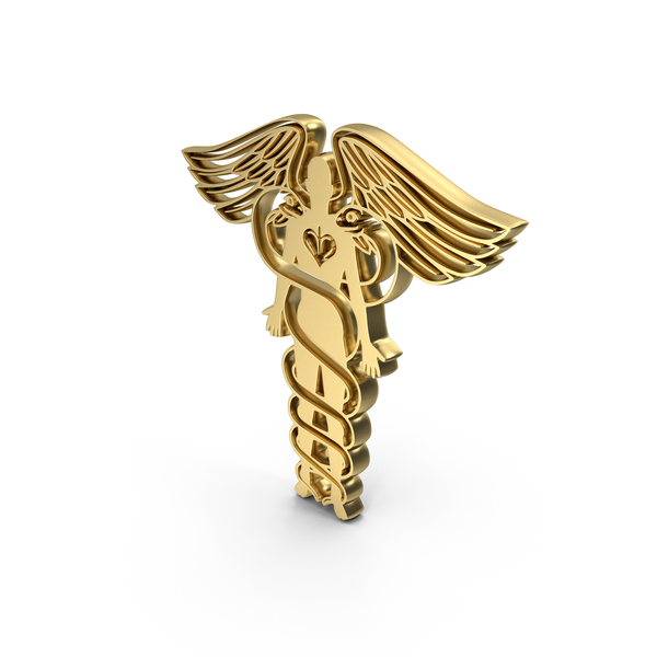 Golden Caduceus Medical Symbol Human PNG & PSD Images