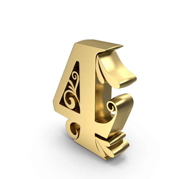 Golden Candle Number 4 PNG & PSD Images Golden Candle Number 4 PNG & PSD Images