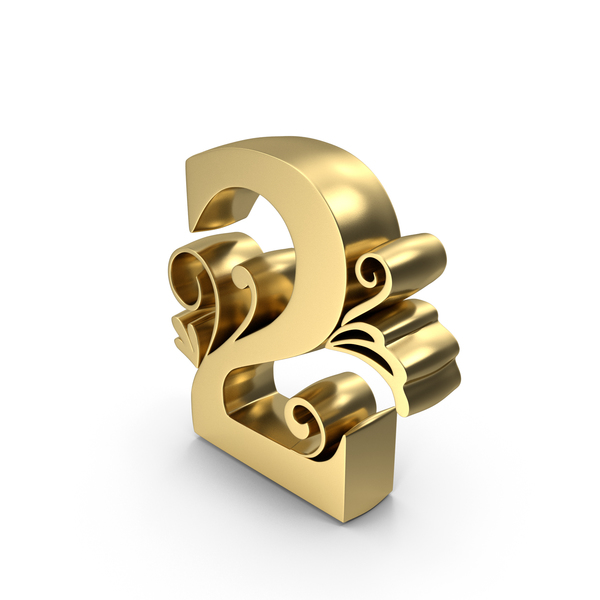 Golden Candle Number 2 PNG & PSD Images