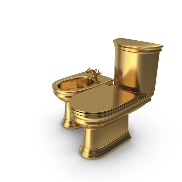 Golden Cezarez Opera Toilet and Bidet Set PNG & PSD Images
