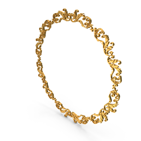 Home Decor: Golden Circular Nature Frame PNG & PSD Images