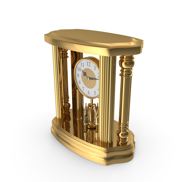 Golden Classical Table Clock PNG & PSD Images Golden Classical Table Clock PNG & PSD Images