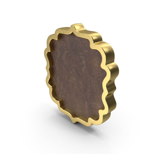 General Decor: Golden Decorative Wooden Frame PNG & PSD Images