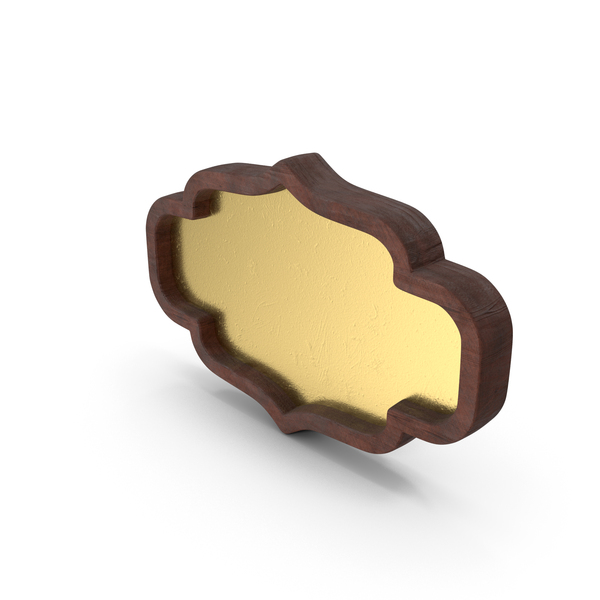 General Decor: Golden Decorative Wooden Frame PNG & PSD Images