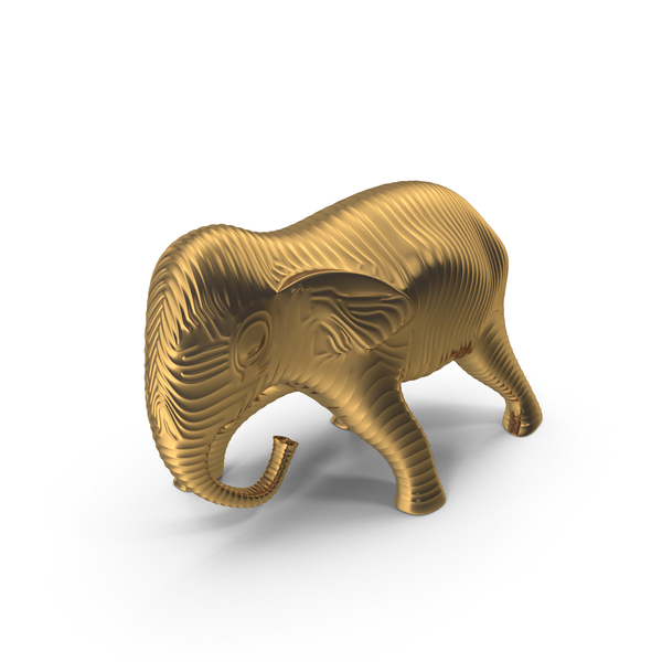 Home Decor: Golden Elephant Sculpture PNG & PSD Images