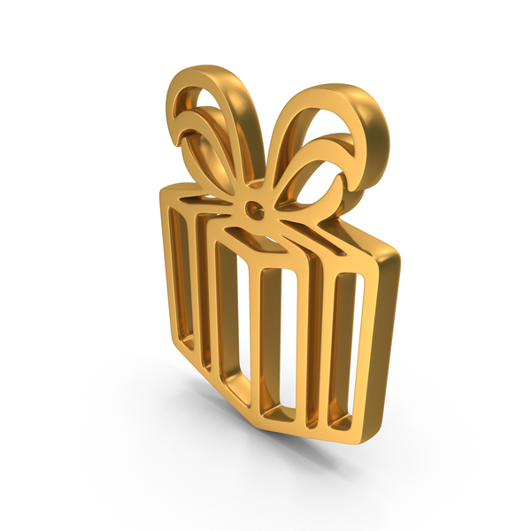 Symbols: Golden Gift Box Symbol PNG & PSD Images
