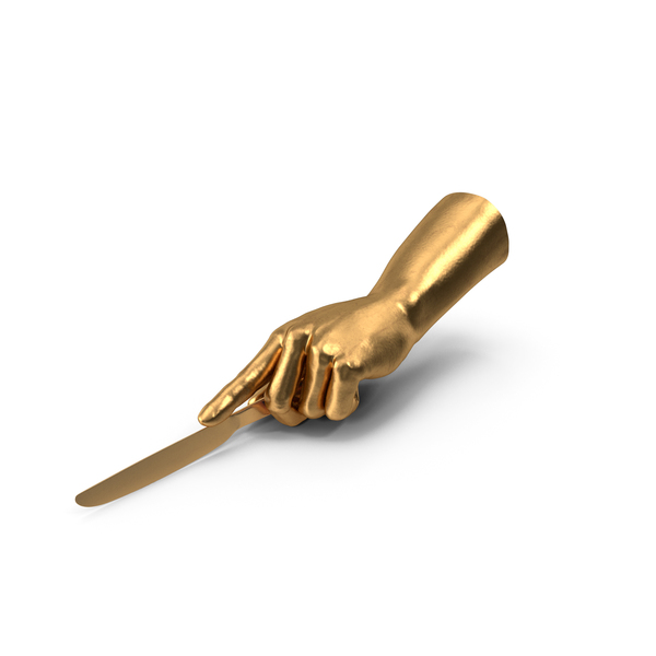 Arms: Golden Hand Holding a Golden Dinner Knife PNG & PSD Images Arms: Golden Hand Holding a Golden Dinner Knife PNG & PSD Images