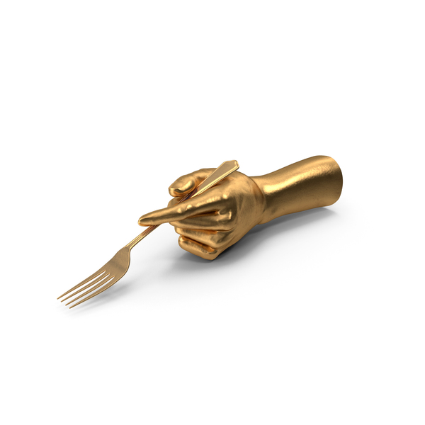 Arms: Golden Hand Holding a Golden Fork PNG & PSD Images Arms: Golden Hand Holding a Golden Fork PNG & PSD Images