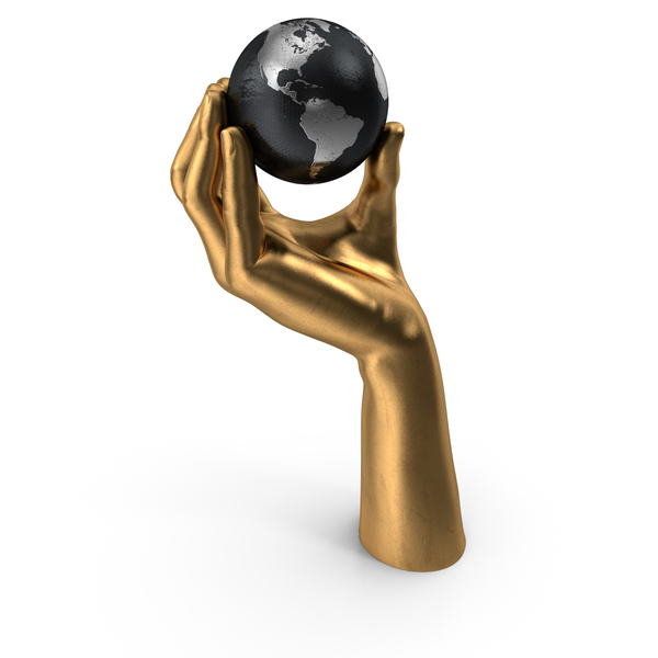Arms: Golden Hand Holding a Silver Earth PNG & PSD Images Arms: Golden Hand Holding a Silver Earth PNG & PSD Images
