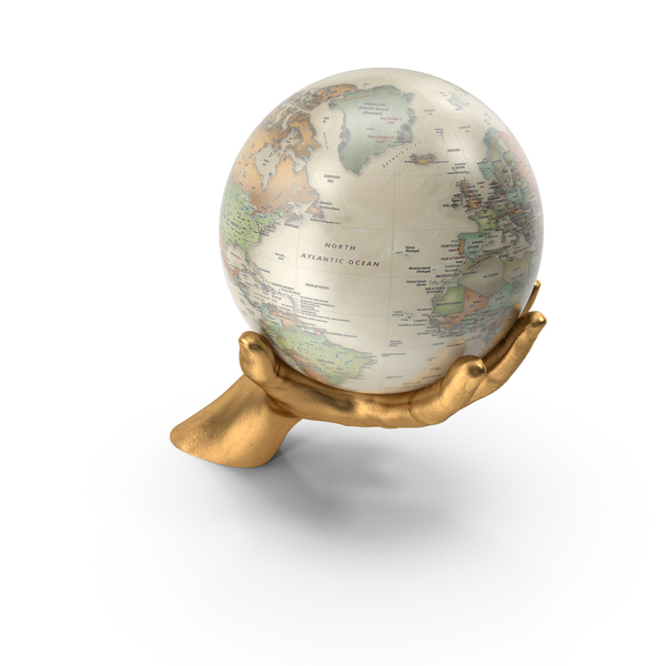 Golden Hand Holding a Vintage Globe PNG & PSD Images Golden Hand Holding a Vintage Globe PNG & PSD Images