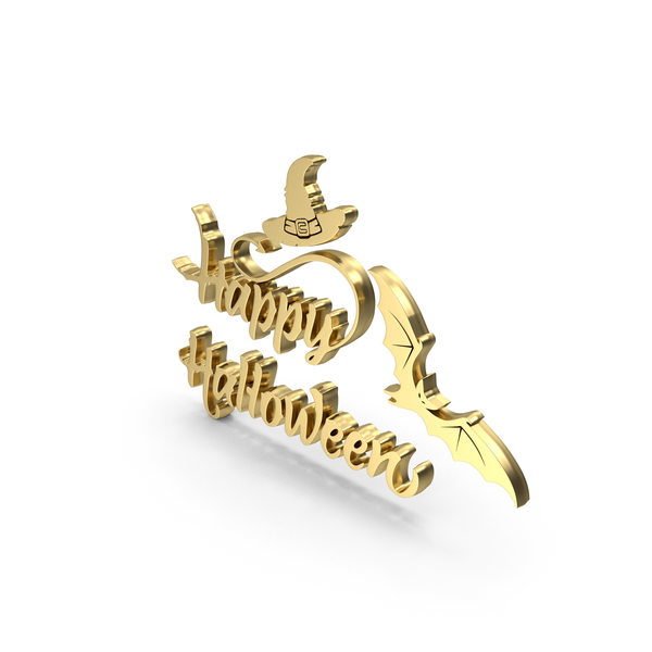 Golden Happy Halloween Banner PNG & PSD Images Golden Happy Halloween Banner PNG & PSD Images