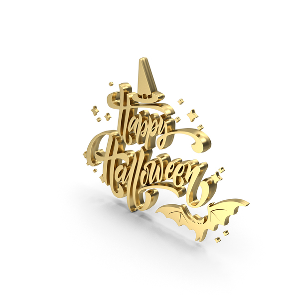 Golden Happy Halloween Banner PNG & PSD Images Golden Happy Halloween Banner PNG & PSD Images