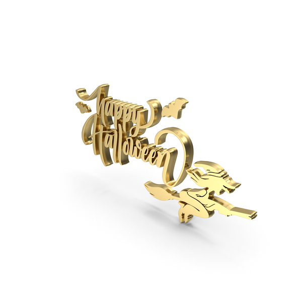Golden Happy Halloween Banner PNG & PSD Images Golden Happy Halloween Banner PNG & PSD Images