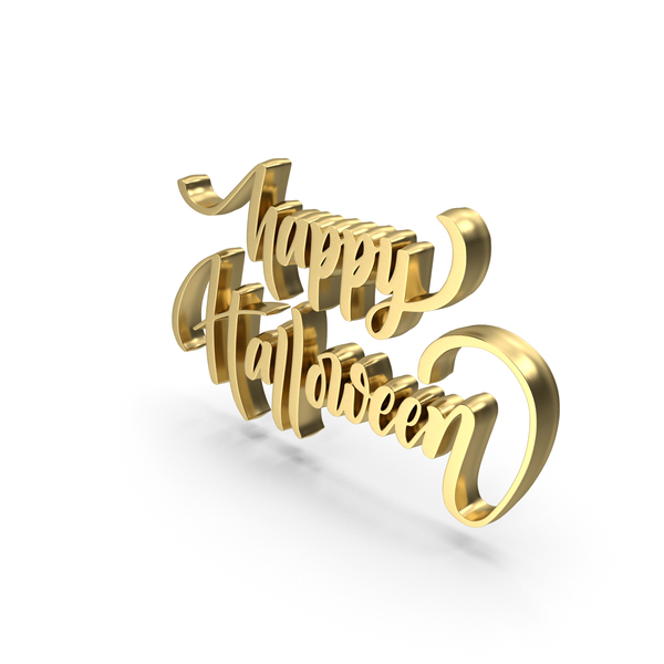 Banner: Golden Happy Halloween PNG & PSD Images