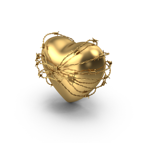 Shape: Golden Heart In Barbed Wire PNG & PSD Images Shape: Golden Heart In Barbed Wire PNG & PSD Images
