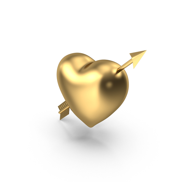 Shape: Golden Heart with Arrow PNG & PSD Images Shape: Golden Heart with Arrow PNG & PSD Images