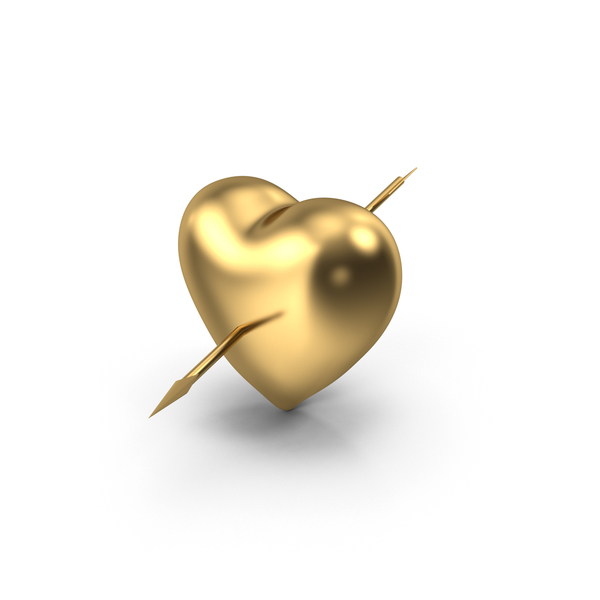 Shape: Golden Heart with Arrow PNG & PSD Images Shape: Golden Heart with Arrow PNG & PSD Images