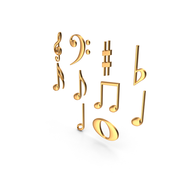 Note: Golden Musical Notes PNG & PSD Images