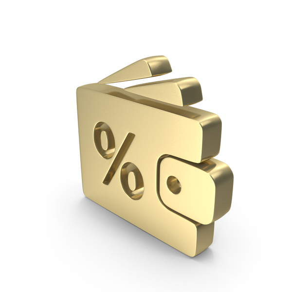 Symbols: Golden Percent Money Wallet Symbol PNG & PSD Images