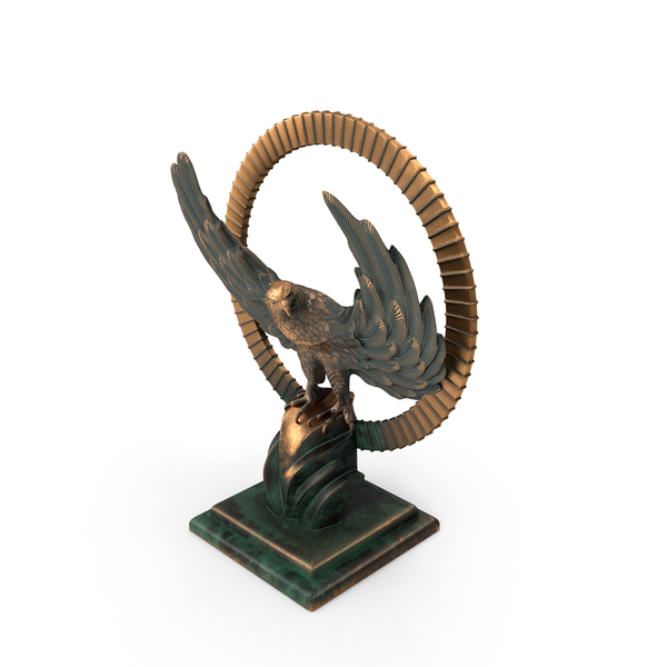 Bird: Golden Phoenix Statue PNG & PSD Images