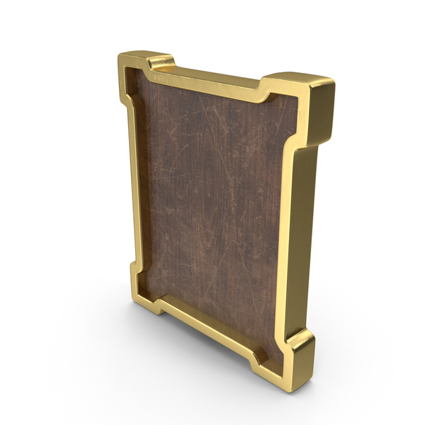 General Decor: Golden Plank Decorative Wooden Frame PNG & PSD Images