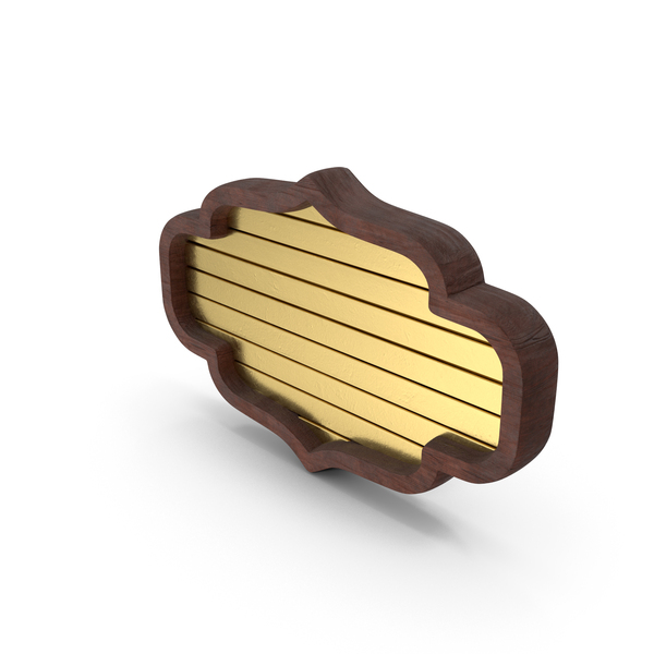 General Decor: Golden Plank Decorative Wooden Frame PNG & PSD Images
