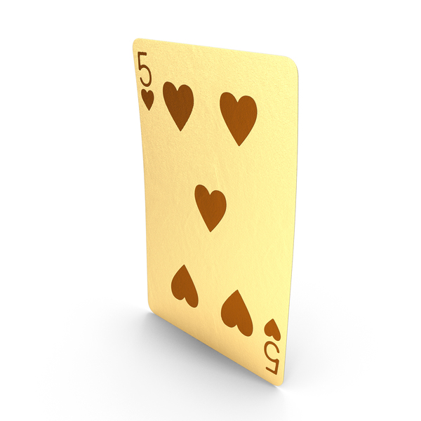 Golden Playing Cards 5 of Hearts PNG & PSD Images Golden Playing Cards 5 of Hearts PNG & PSD Images