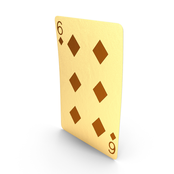 Golden Playing Cards 6 of Diamonds PNG & PSD Images