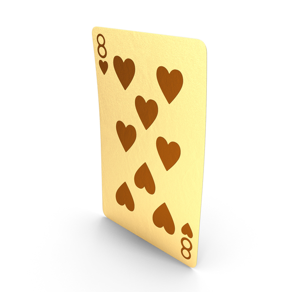 Golden Playing Cards 8 of Hearts PNG & PSD Images