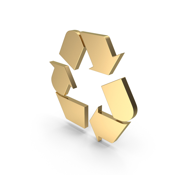 Symbols: Golden Recycle Symbol PNG & PSD Images