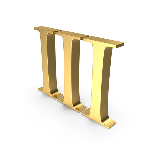 Golden Roman Number III PNG & PSD Images Golden Roman Number III PNG & PSD Images