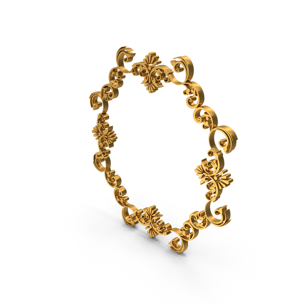 Home Decor: Golden Royal Decorative Circular Frame PNG & PSD Images