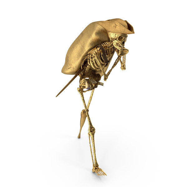 Golden Skeleton Pirate Carrying A Large Sack PNG Images & PSDs for ...