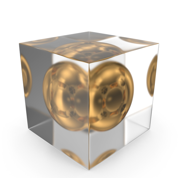 Golden Sphere Ball In Glass Cube PNG & PSD Images Golden Sphere Ball In Glass Cube PNG & PSD Images