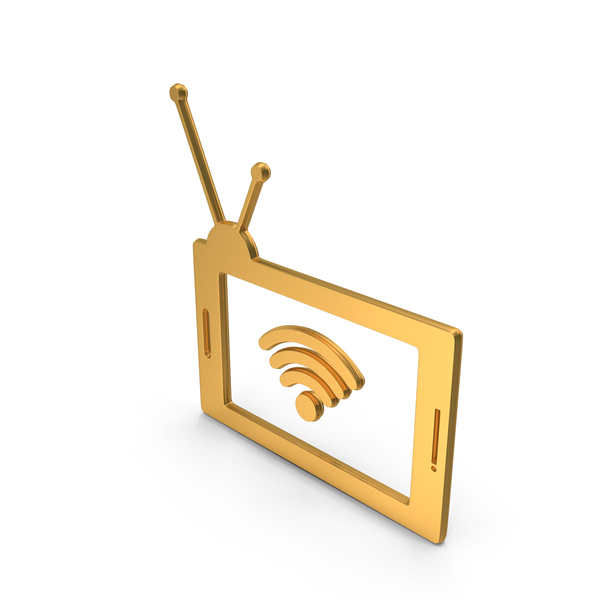 Symbols: Golden TV WiFi Stream Logo PNG & PSD Images
