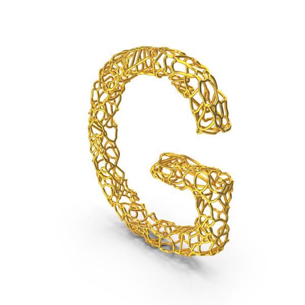Number: Golden Wire Letter G PNG & PSD Images