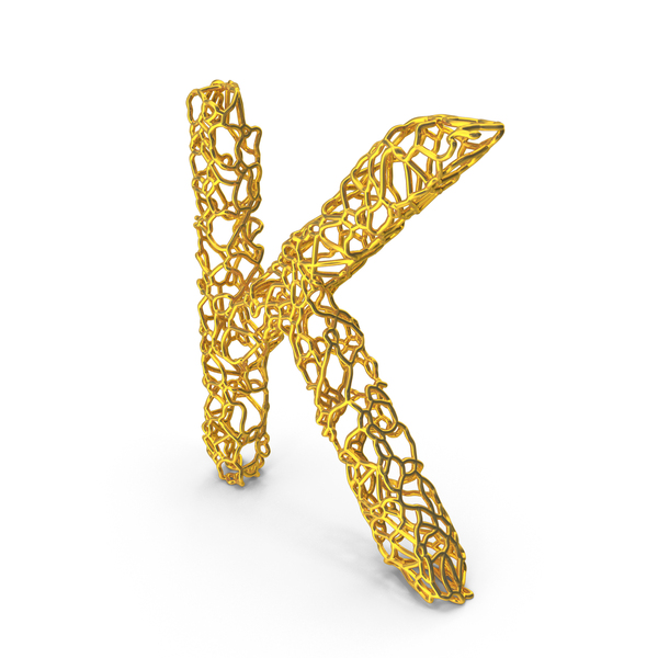 Number: Golden Wire Letter K PNG & PSD Images