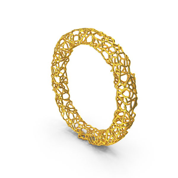 Roman Alphabet: Golden Wire Letter O PNG & PSD Images