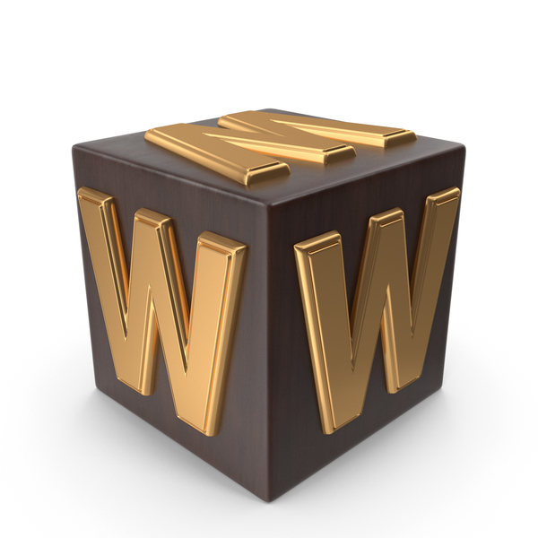 Language: Golden Wood Cube Box Alphabet W PNG & PSD Images