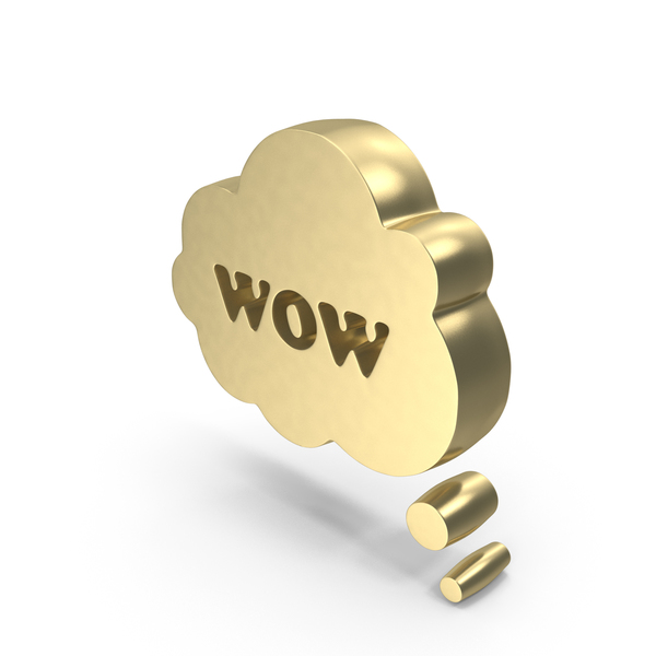 Balloon: Golden Wow Cloud Speech Bubble PNG & PSD Images Balloon: Golden Wow Cloud Speech Bubble PNG & PSD Images